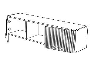 Raft de perete ML Mobila Velvet Nr.5 1500 Alb/Auriu