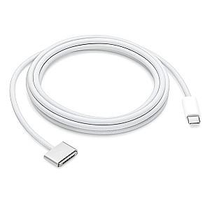 USB сablu HELMET Cable Nylon Type-C to MagSafe 3 2m Silver
