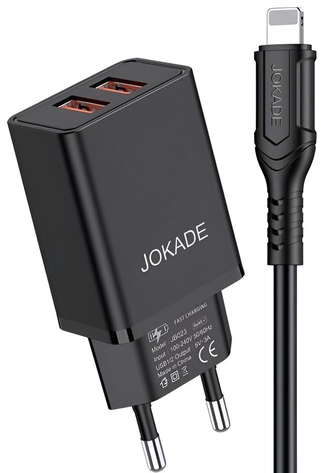 Incarcator telefon Jokade Wall Charger with Cable USB-A to Lightning Dual Port JB024 Black