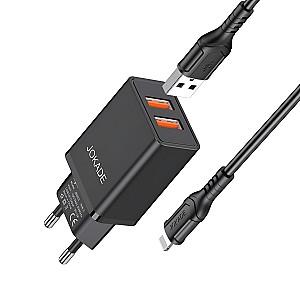 Incarcator telefon Jokade Wall Charger with Cable USB-A to Lightning Dual Port JB024 Black