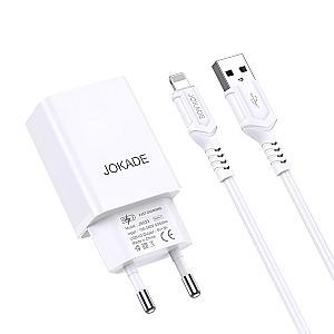 Incarcator telefon Jokade Wall Charger with Cable USB-A to Lightning Dual Port JB024 White