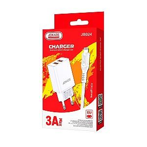 Incarcator telefon Jokade Wall Charger with Cable USB-A to Lightning Dual Port JB024 White
