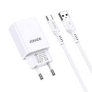 Incarcator telefon Jokade Wall Charger with Cable USB-A to Type-C Dual Port JB024 White