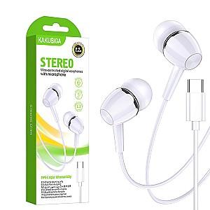 Casti Ksiga Type-C with Mic Jiaxuan KSC-1296 White