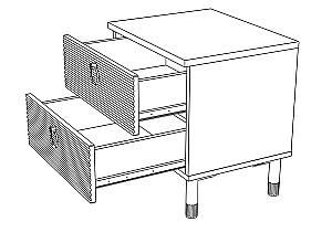 Noptiera ML Mobila Velvet Nr.9 Stejar Auriu/Laguna Soft