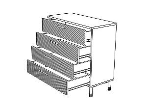 Comoda ML Mobila Velvet Nr.11 1000 Stejar Auriu/Laguna Soft