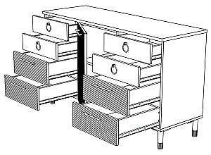 Comoda ML Mobila Velvet Nr.12 1500 Stejar Craft Alb/Laguna Soft