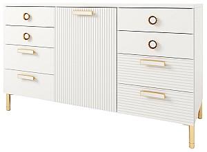 Set dormitor ML Mobila Velvet Nr.1 Alb/Auriu, Modern