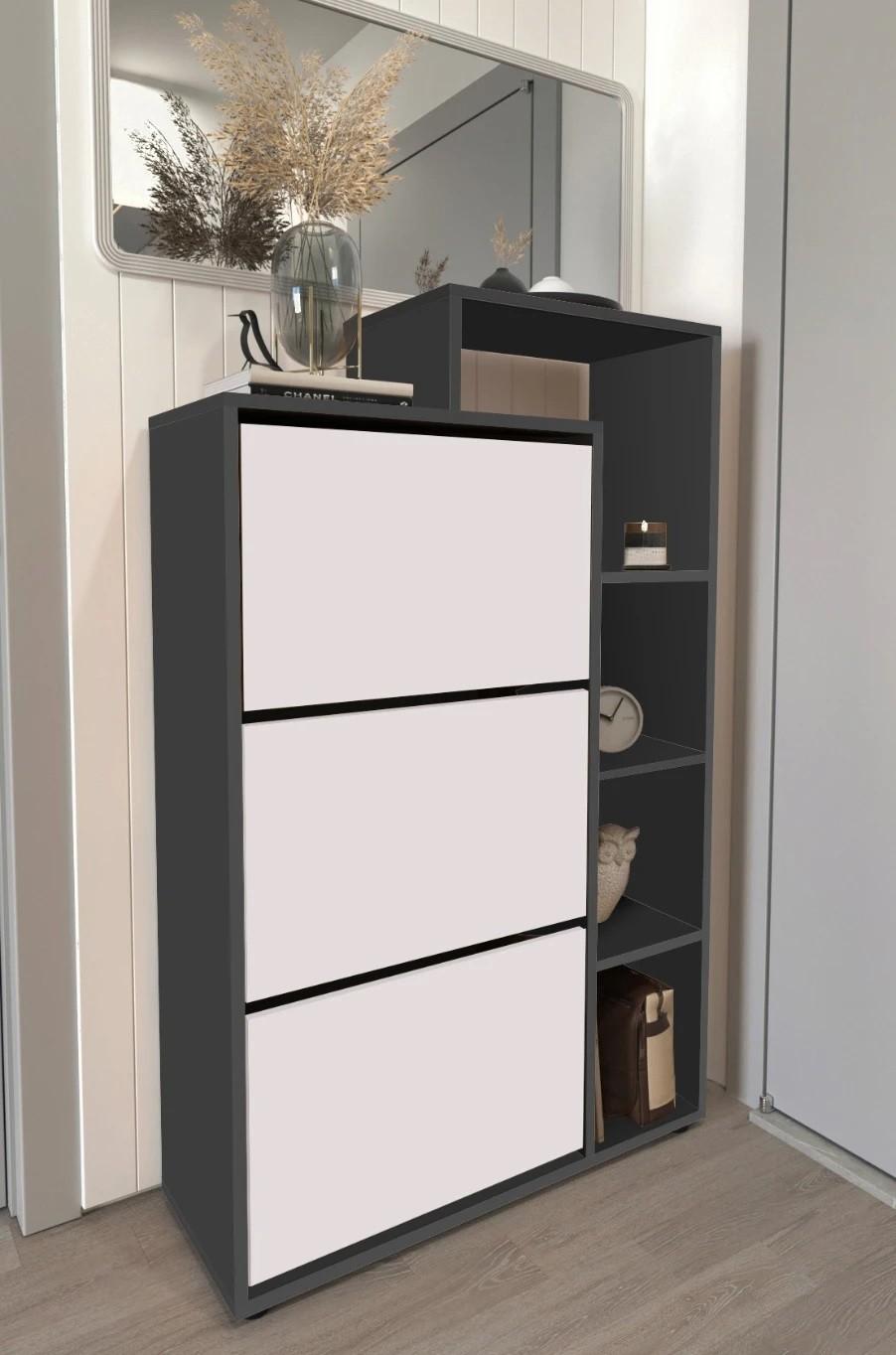 Dulap pentru incaltaminte Bofigo 18-04-81 Anthracite/White