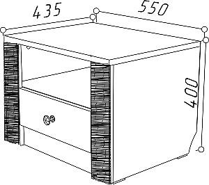 Noptiera ML Mobila Gamma Nr.25 Stejar Litoral(Bej)/Wenge(Maro)