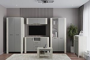 Living ML Mobila Vega Nr.3 Stejar Kraft Alb/Gri