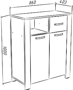 Living ML Mobila Vega Nr.3 Stejar Kraft Alb/Gri