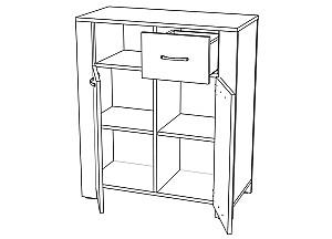 Living ML Mobila Vega Nr.3 Stejar Kraft Alb/Gri