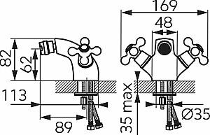 Baterie pentru bideu Ferro Antica bronz