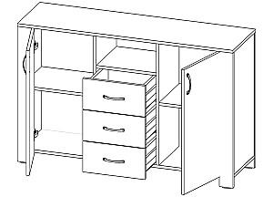 Living ML Mobila Vega Nr.4 Stejar Kraft Alb/Gri