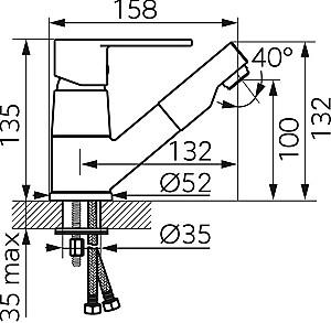 Baterie pentru lavoar Ferro Algeo BAG2APO