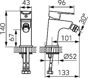 Baterie pentru bideu Ferro RITTO BTR6BL negru