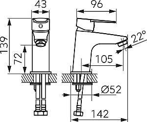 Baterie pentru lavoar Ferro Ritto BTR2BL