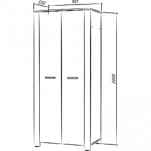 Living ML Mobila Vega Nr.2 Stejar Kraft Alb/Gri