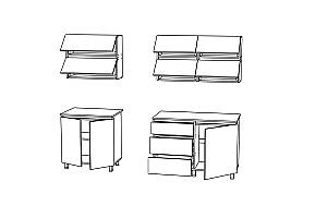 Set mobila bucatarie ML Mobila Nais 2 m Alb/Atelie Deschis(Gri)