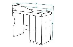 Pat copii ML Mobila Junior 12 80x190 Atelie Deschis(Gri)/Alb