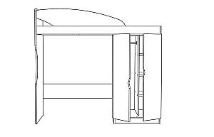 Pat copii ML Mobila Junior 12 80x190 Atelie Deschis(Gri)/Alb