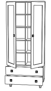 Dulap cu vitrina ML Mobila Mira Nr.4 900 Alb
