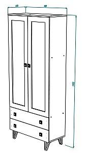 Dulap cu vitrina ML Mobila Mira Nr.4 900 Alb