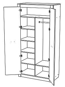 Dulap ML Mobila Gamma Nr.9 (combi.) 1100 Stejar Kraft Alb/Gri