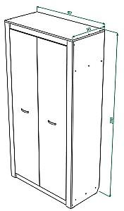 Dulap ML Mobila Gamma Nr.9 (combi.) 1100 Stejar Kraft Alb/Gri