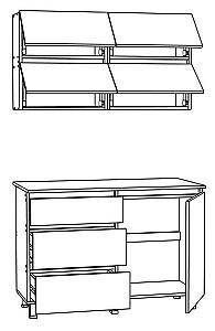 Set mobila bucatarie ML Mobila Nais 1.2 m Alb/Atelie Deschis(Gri)
