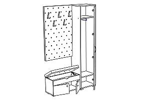 Antreu ML Mobila Nr.10 (1300) Stejar Kraft Alb/Negru