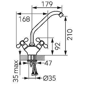 Robinet bucatarie Ferro Antica Bronz (11336)