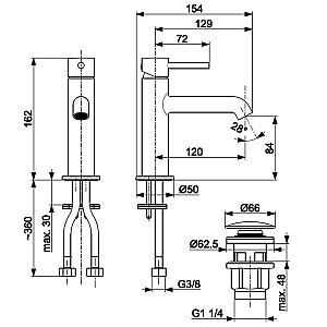 Baterie pentru lavoar Armatura Moza Mini PVD