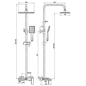 Set de duș Mat|eco Pixel Crom