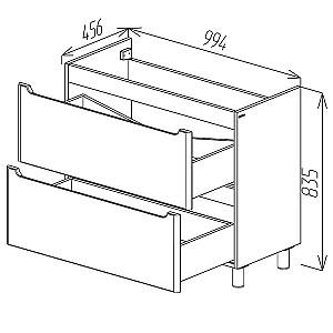 Dulap sub lavoar Bayro Bergamo Alb Mat 1000