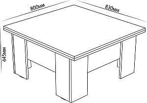 Masuta de cafea, reviste ML Mobila Transformer Stejar Kraft Alb