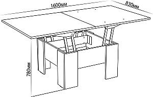 Masuta de cafea, reviste ML Mobila Transformer Alb