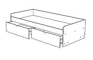 Pat copii ML Mobila Junior 19 (80x180) Atelie Deschis(Gri)/Alb