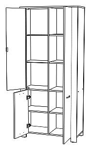 Dulap cu vitrina ML Mobila Vega Nr.6 2D Stejar Kraft Alb/Gri