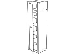 Dulap penal ML Mobila Gamma Nr.5 (cu bara) Stejar Kraft Alb/Gri