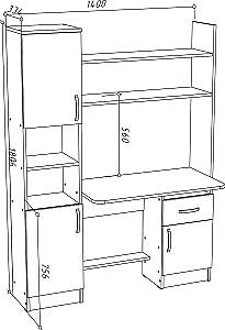 Masa de birou ML Mobila ML-7 (1400) Stejar Auriu/Alb