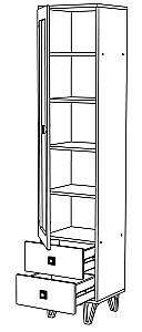 Dulap cu vitrina ML Mobila Mira Nr.6 450x500 Alb