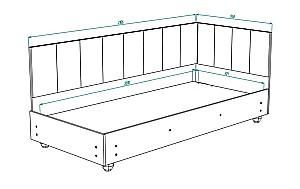 Pat copii ML Mobila Sharm 5 drept (90x200) Gri Deschis
