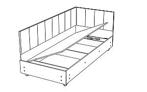 Pat copii ML Mobila Sharm 5 drept (90x200) Albastru