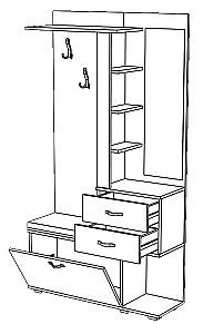 Antreu ML Mobila ML-11 Stejar Kraft Gri/Stejar Kraft Alb