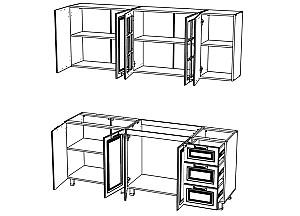 Set mobila bucatarie ML Mobila Liverpool 2 m Alb/Stejar Englez(Maro)
