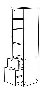 Dulap penal ML Mobila Junior 17 Atelie Deschis(Gri)/Alb