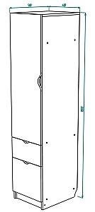 Dulap penal ML Mobila Junior 17 Atelie Deschis(Gri)/Alb