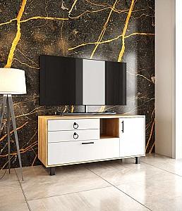 Tumba pentru televizor ML Mobila ML-2 Stejar Auriu/Alb